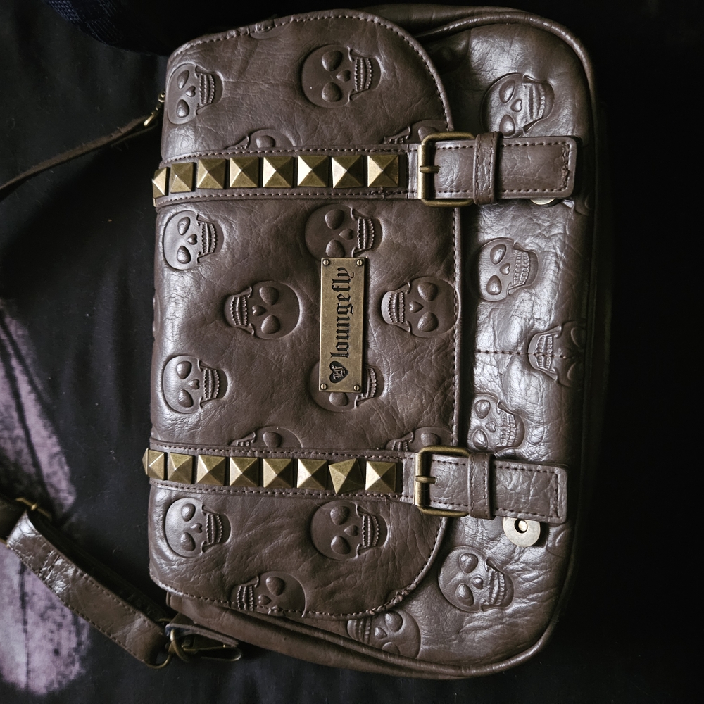 Loungefly Brown Skull Embossed Bag